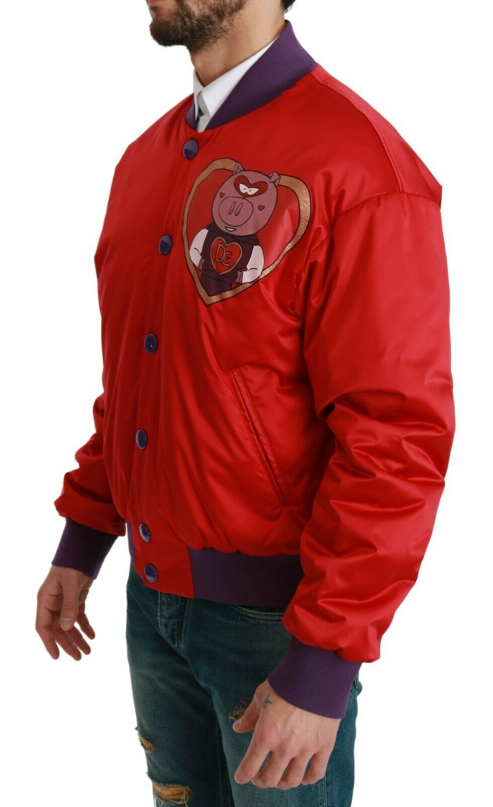 Dolce & Gabbana Red YEAR OF THE PIG Bomber Jacket - Whispers Of Wisdom Clothing