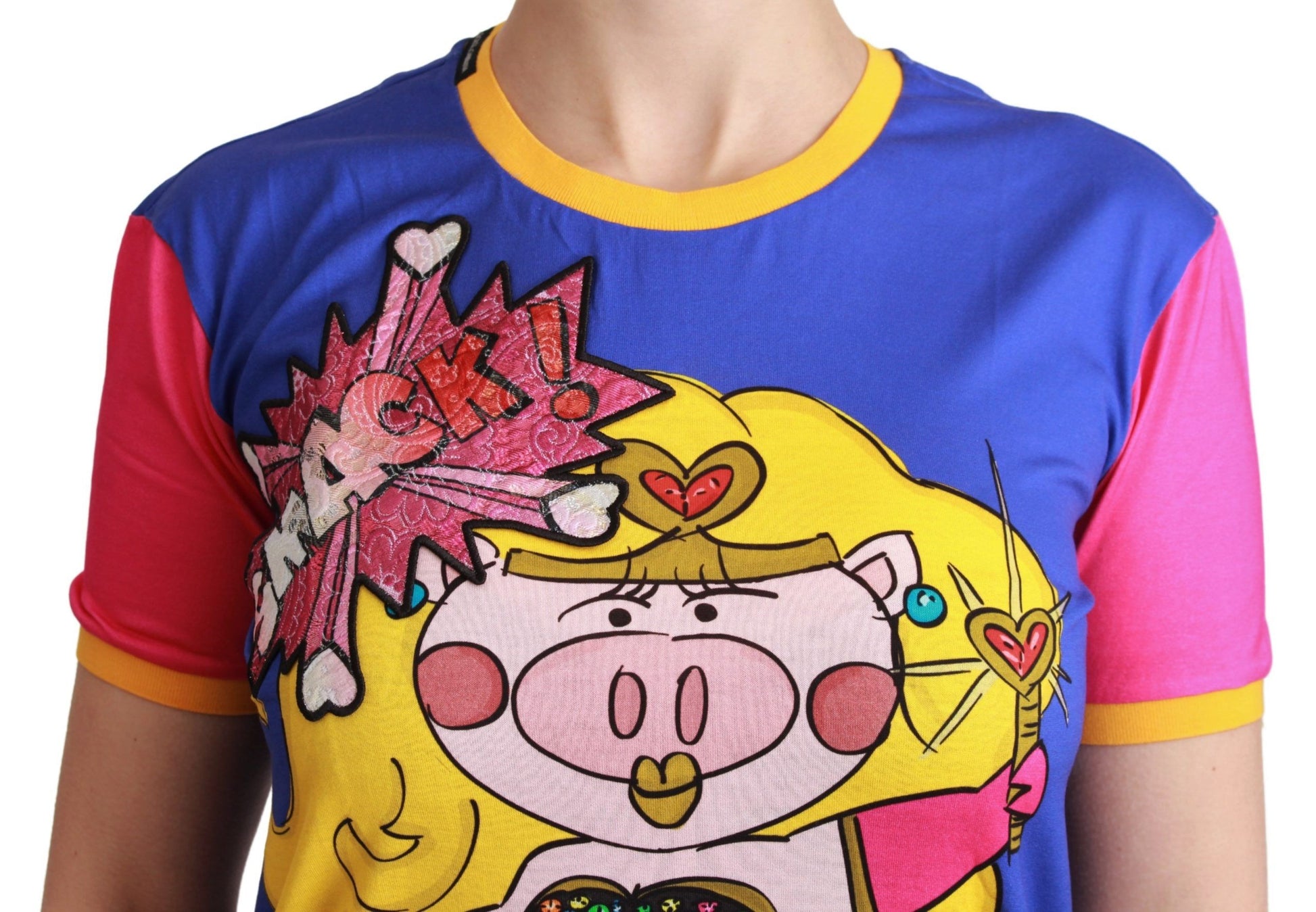 Dolce & Gabbana Purple PIG SUPERGIRL Top Cotton T-shirt - Whispers Of Wisdom Clothing