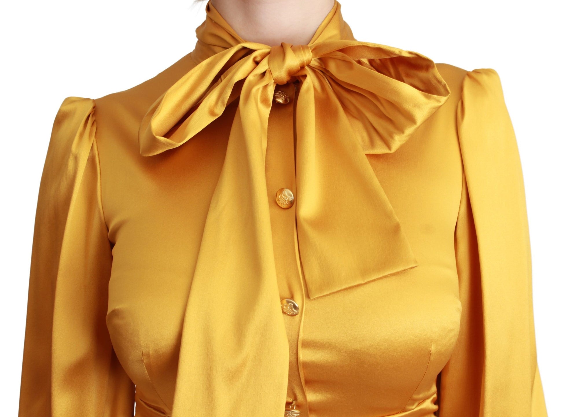 Dolce & Gabbana Yellow Silk Stretch Sheath Bodycon Mini Dress - Whispers Of Wisdom Clothing