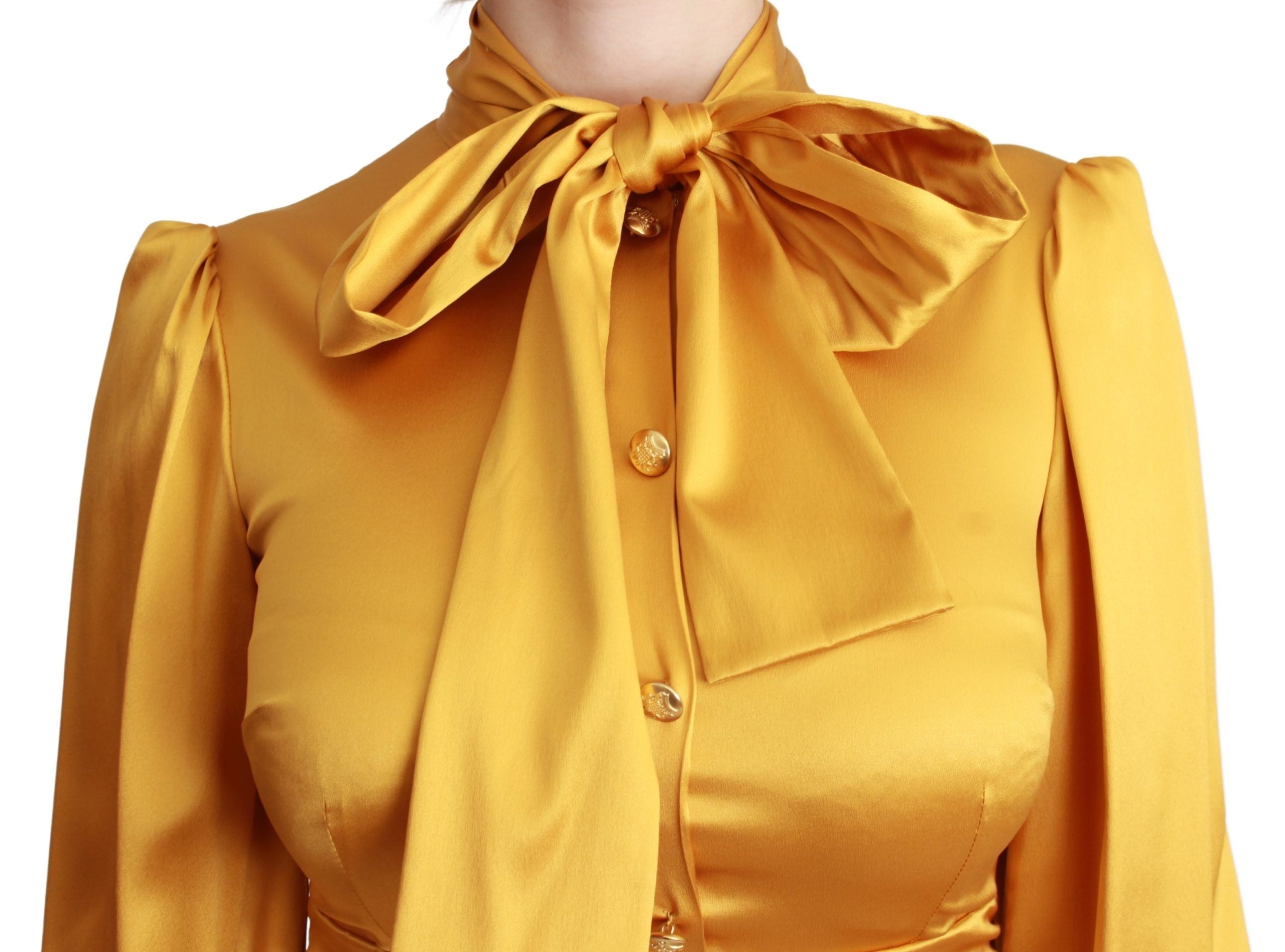 Dolce & Gabbana Yellow Silk Stretch Sheath Bodycon Mini Dress - Whispers Of Wisdom Clothing