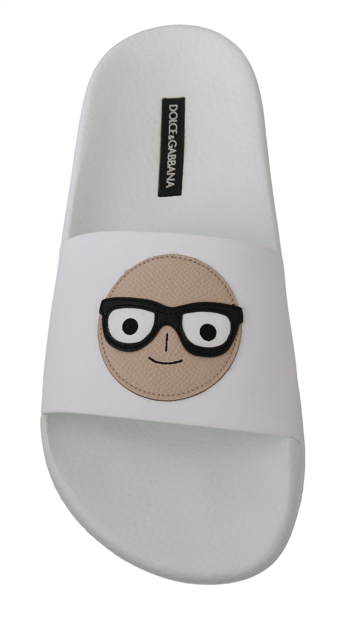 Dolce & Gabbana White Leather #dgfamily Slides Shoes Sandals - Whispers Of Wisdom Clothing