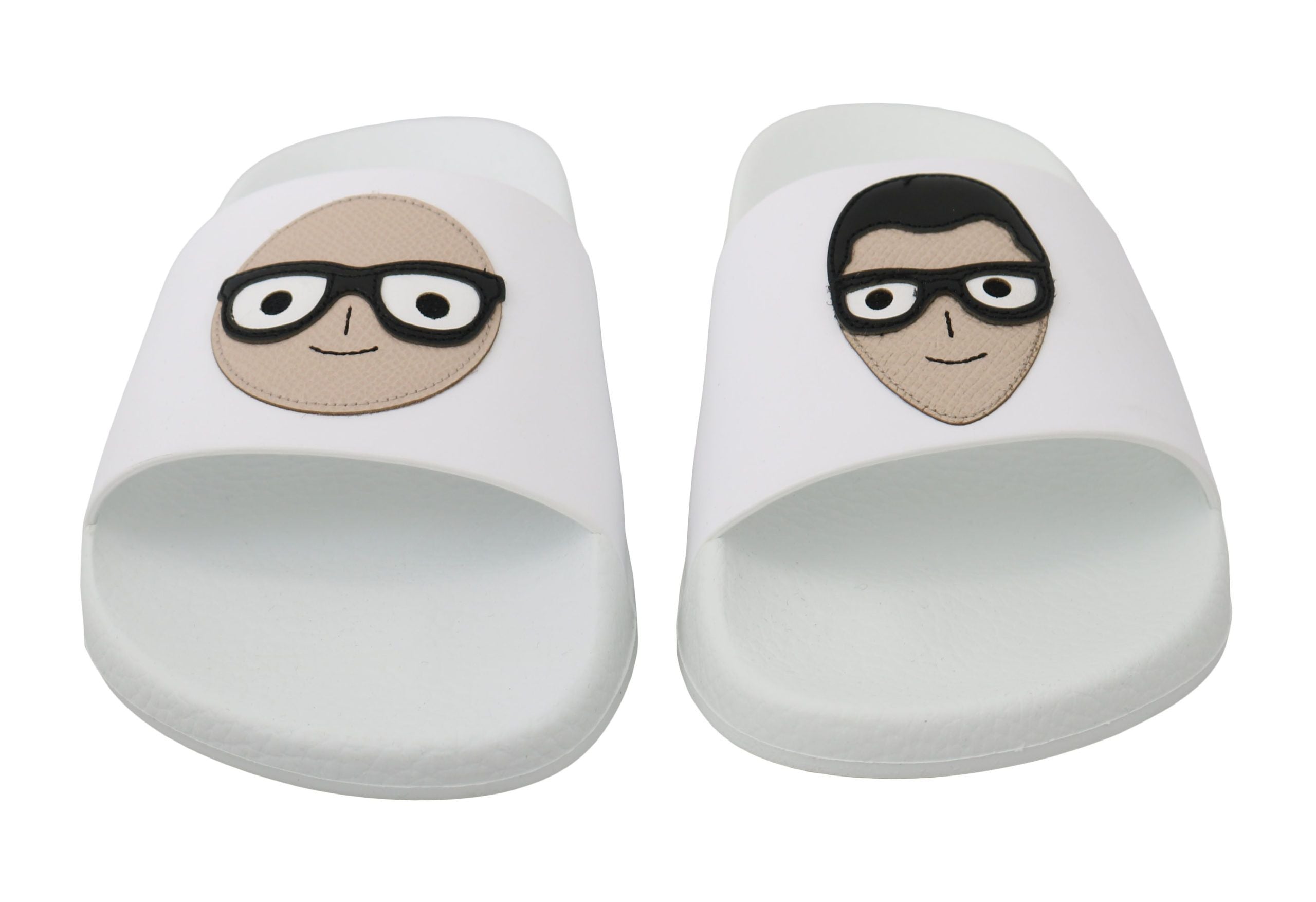 Dolce & Gabbana White Leather #dgfamily Slides Shoes Sandals - Whispers Of Wisdom Clothing