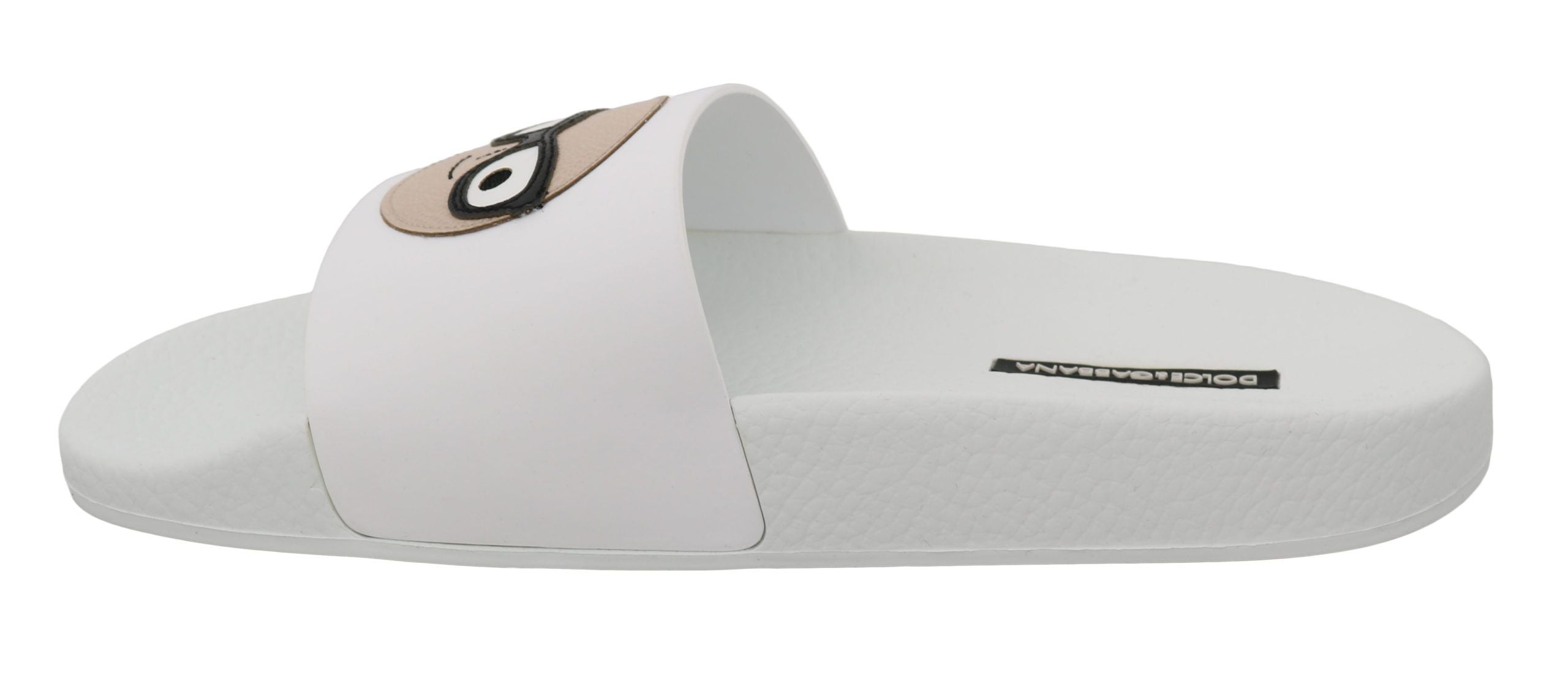 Dolce & Gabbana White Leather #dgfamily Slides Shoes Sandals - Whispers Of Wisdom Clothing