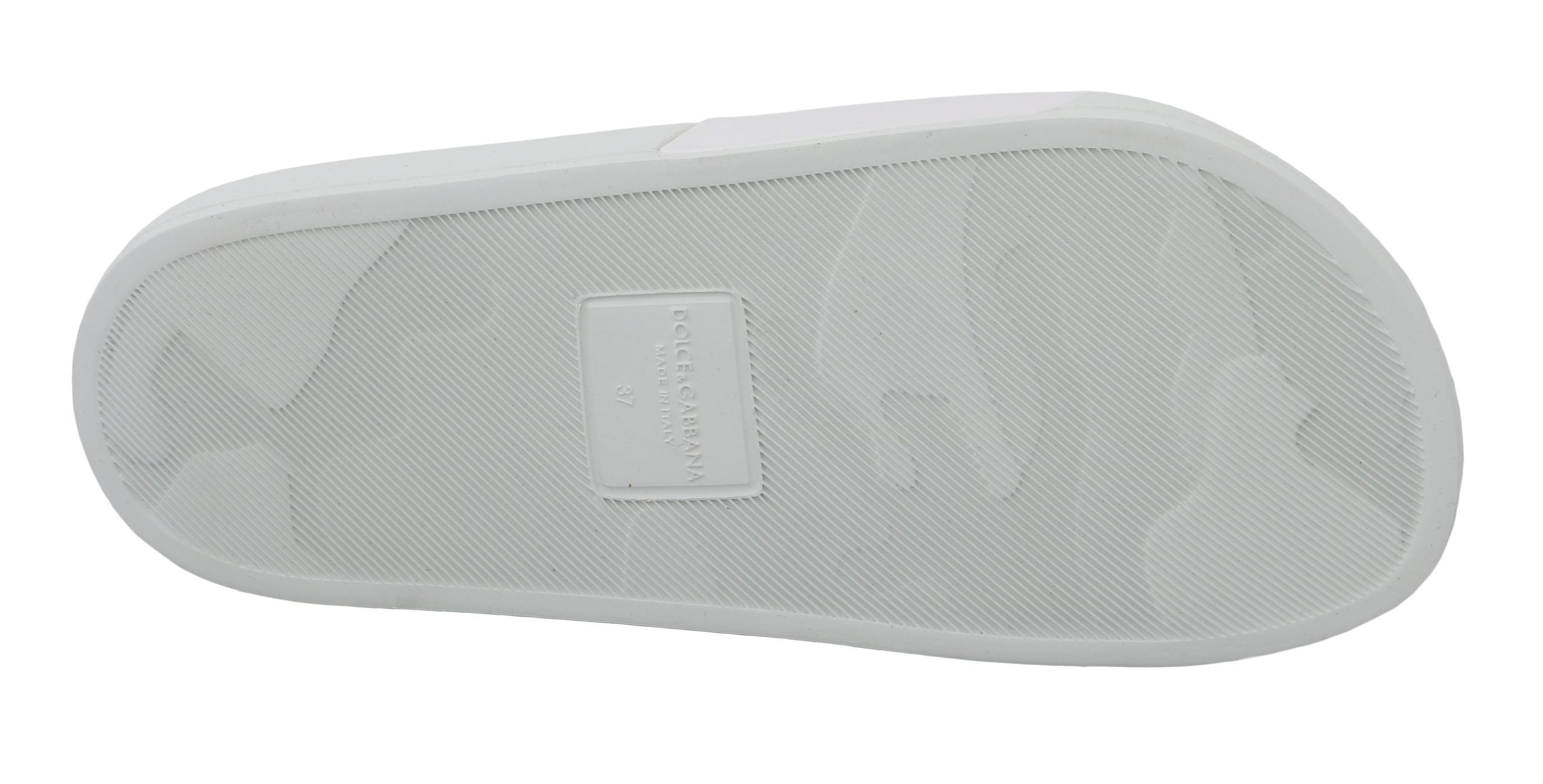 Dolce & Gabbana White Leather #dgfamily Slides Shoes Sandals - Whispers Of Wisdom Clothing