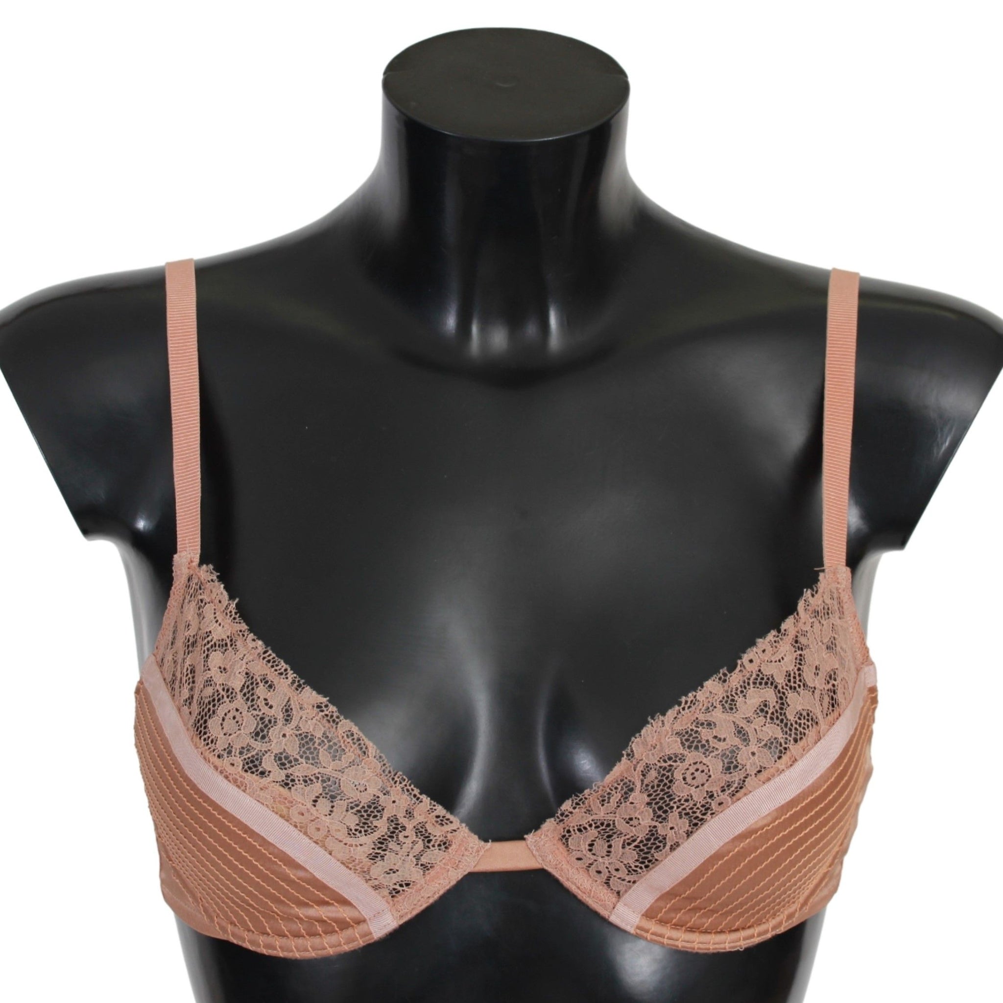Ermanno Scervino Nude Lace Push Up Silk Underwear