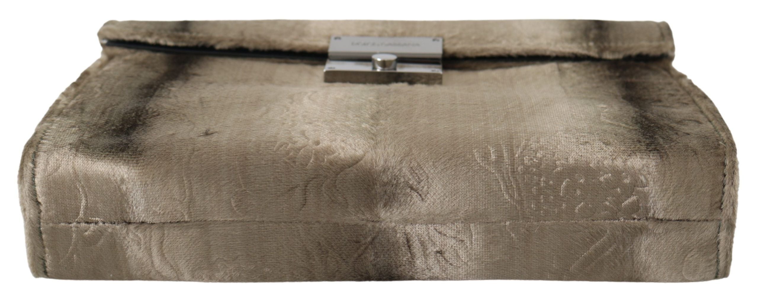 Dolce & Gabbana Beige Velvet Floral Leather Men Document Briefcase - Whispers Of Wisdom Clothing