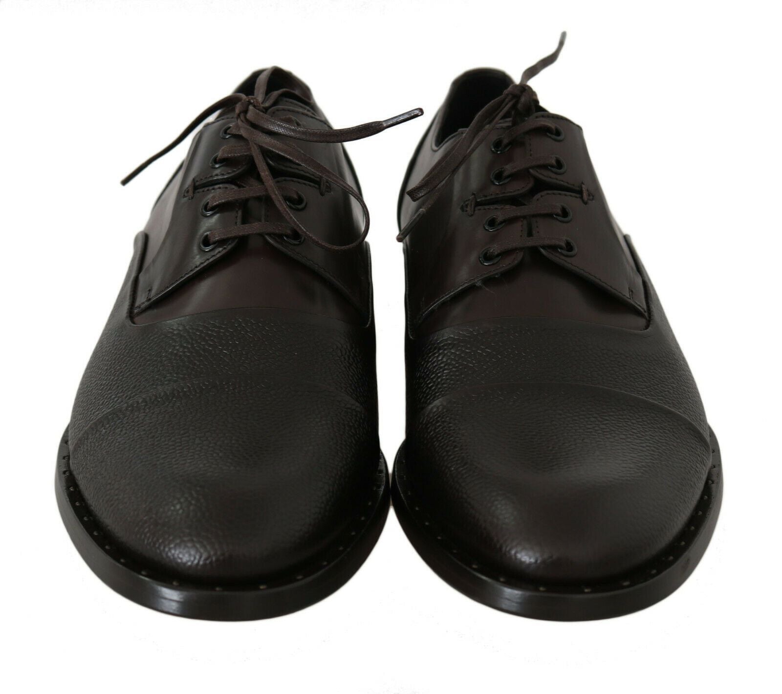 Dolce & Gabbana Brown Leather Laceups Dress Mens Shoes - Whispers Of Wisdom Clothing