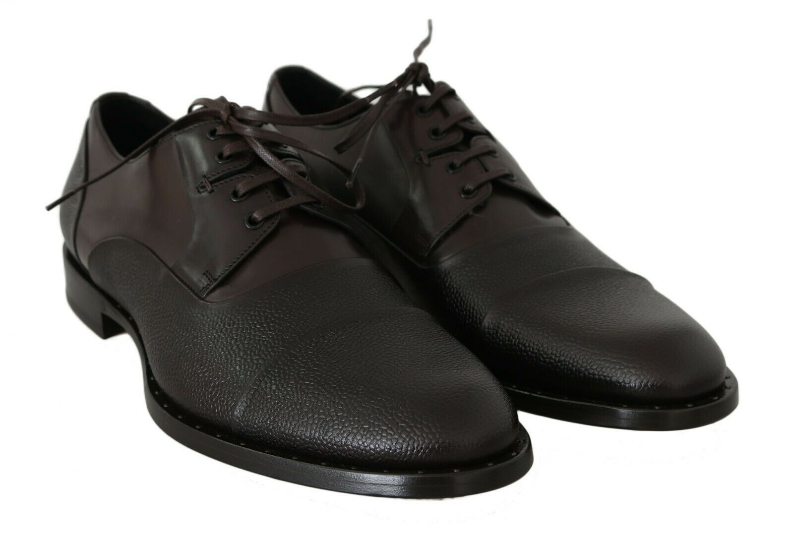Dolce & Gabbana Brown Leather Laceups Dress Mens Shoes - Whispers Of Wisdom Clothing