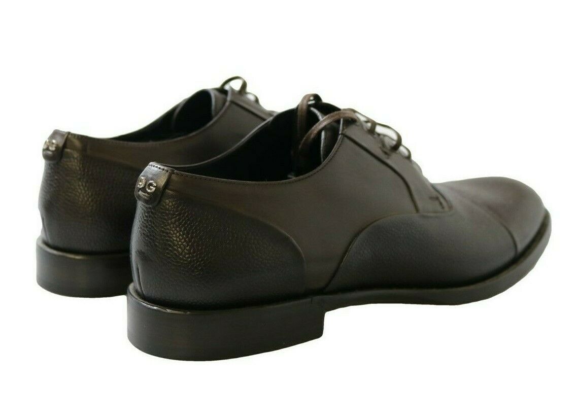 Dolce & Gabbana Brown Leather Laceups Dress Mens Shoes - Whispers Of Wisdom Clothing