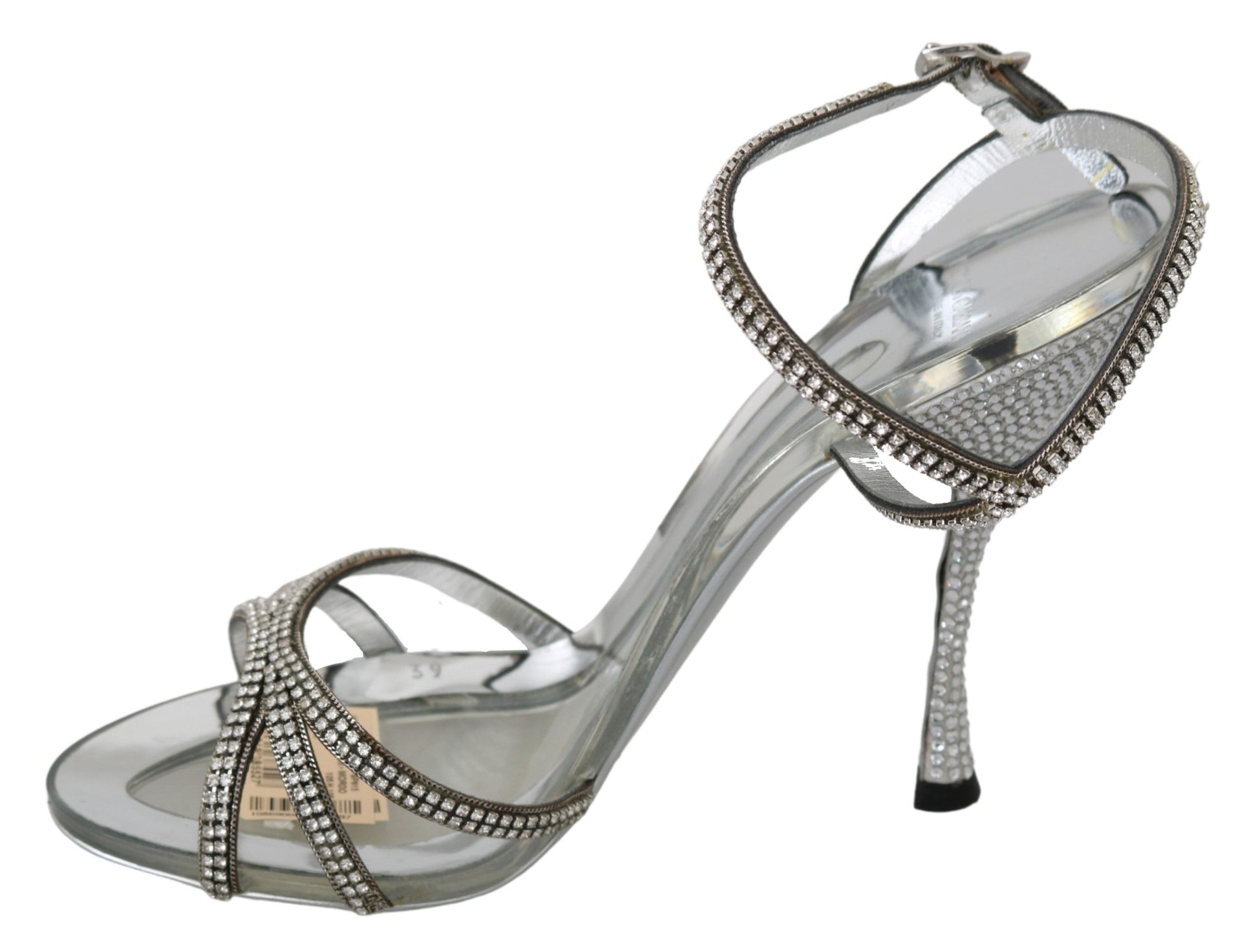 Dolce & Gabbana Silver Crystal Ankle Strap Sandals Shoes - Whispers Of Wisdom Clothing