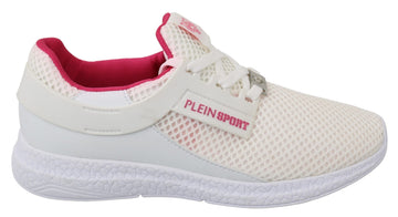 حذاء سنيكرز بيكي بوليستر أبيض وردي من Philipp Plein