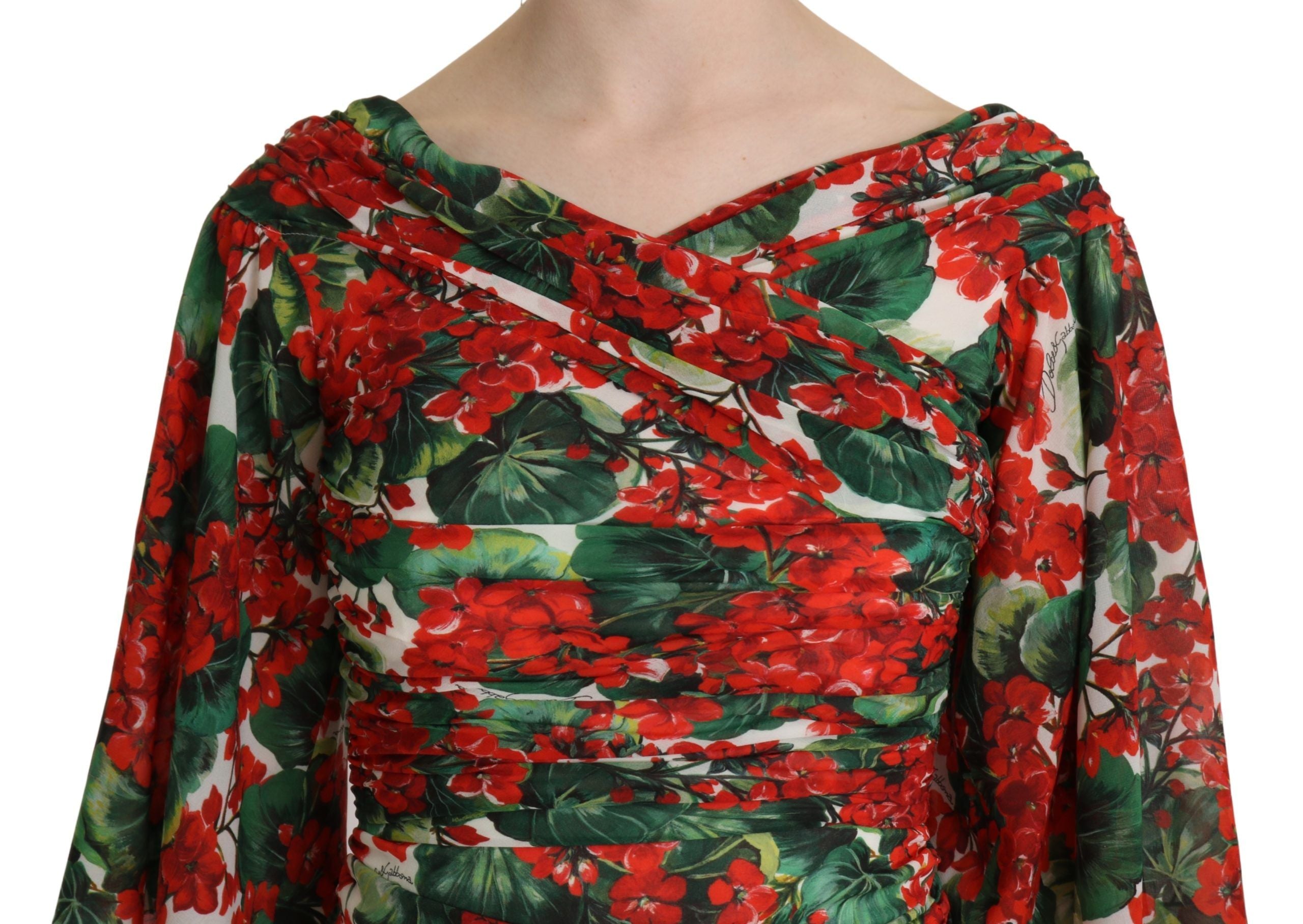 Dolce & Gabbana Red Floral Sheath Midi Silk Stretch Dress - Whispers Of Wisdom Clothing