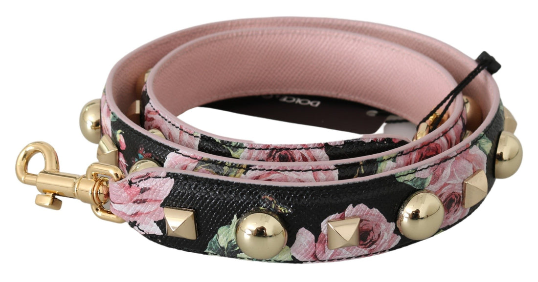 Dolce & Gabbana Pink Floral Leather Stud Accessory Shoulder Strap - Whispers Of Wisdom Clothing