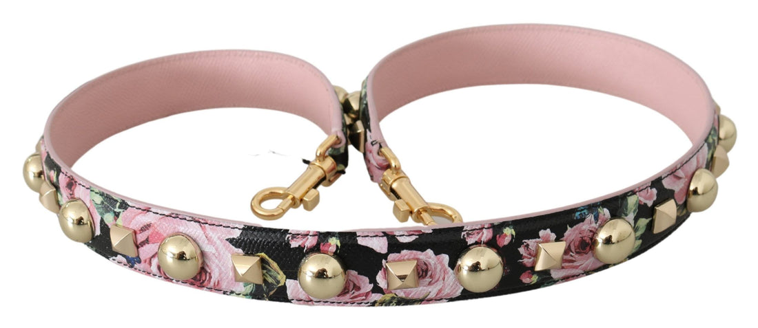 Dolce & Gabbana Pink Floral Leather Stud Accessory Shoulder Strap - Whispers Of Wisdom Clothing