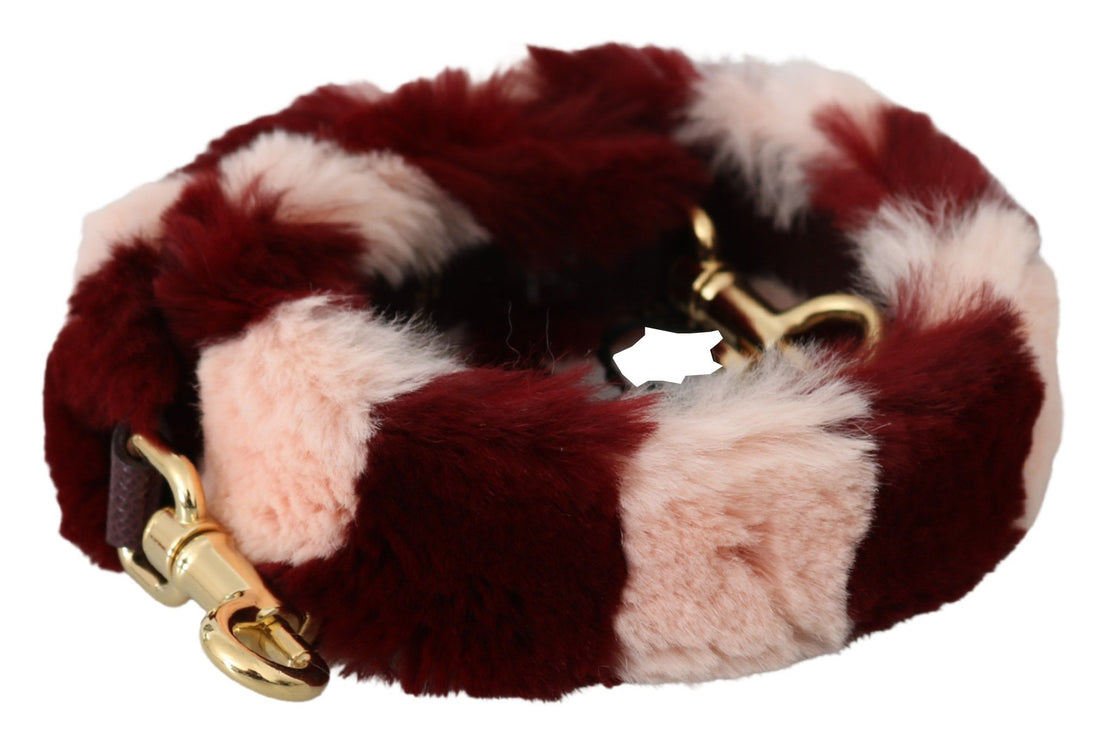 Dolce & Gabbana Pink Red Lapin Fur Accessory Shoulder Strap - Whispers Of Wisdom Clothing