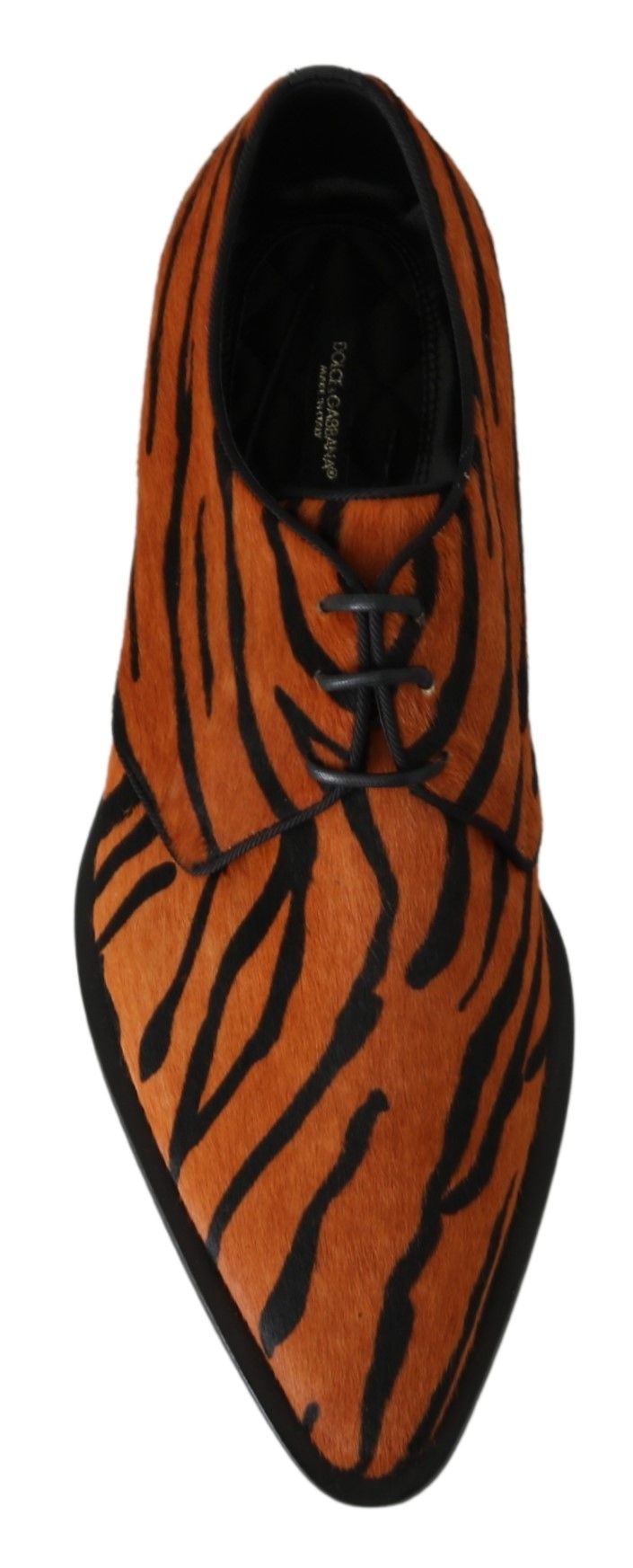 Dolce & Gabbana Orange Pony Hair Formal Dress Broque Shoes - Whispers Of Wisdom Clothing