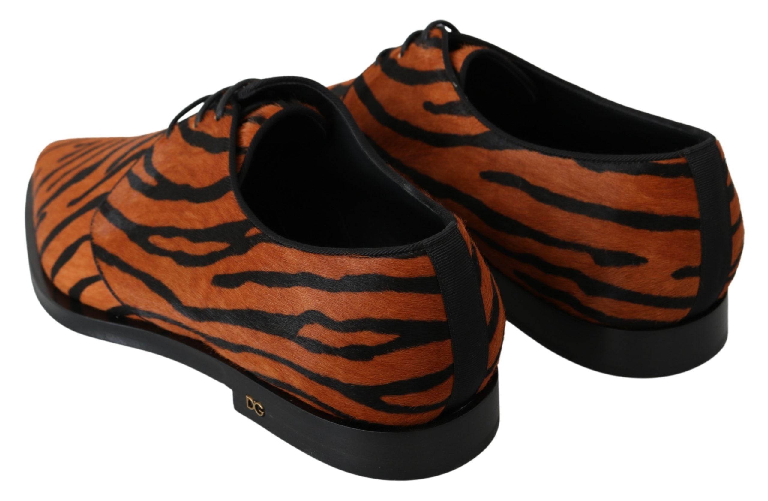 Dolce & Gabbana Orange Pony Hair Formal Dress Broque Shoes - Whispers Of Wisdom Clothing