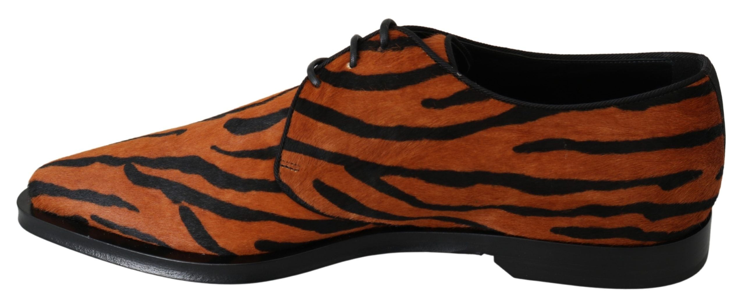 Dolce & Gabbana Orange Pony Hair Formal Dress Broque Shoes - Whispers Of Wisdom Clothing