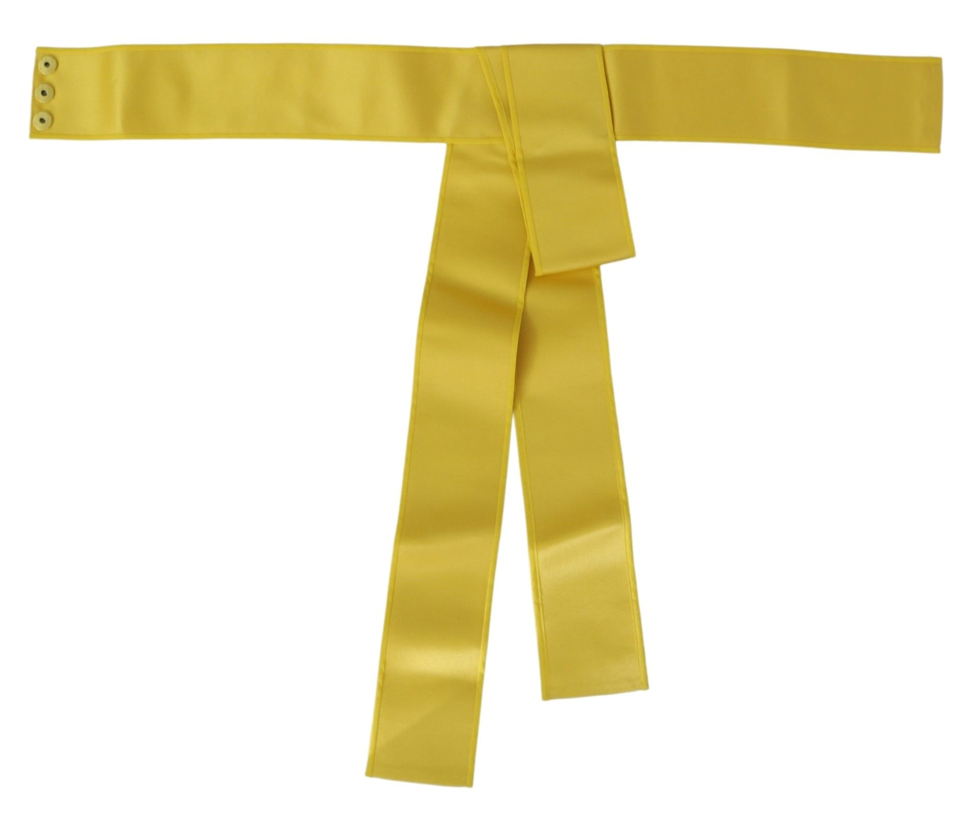Dolce & Gabbana Yellow Wide Snap Button Closure Silk Belt - Whispers Of Wisdom Clothing