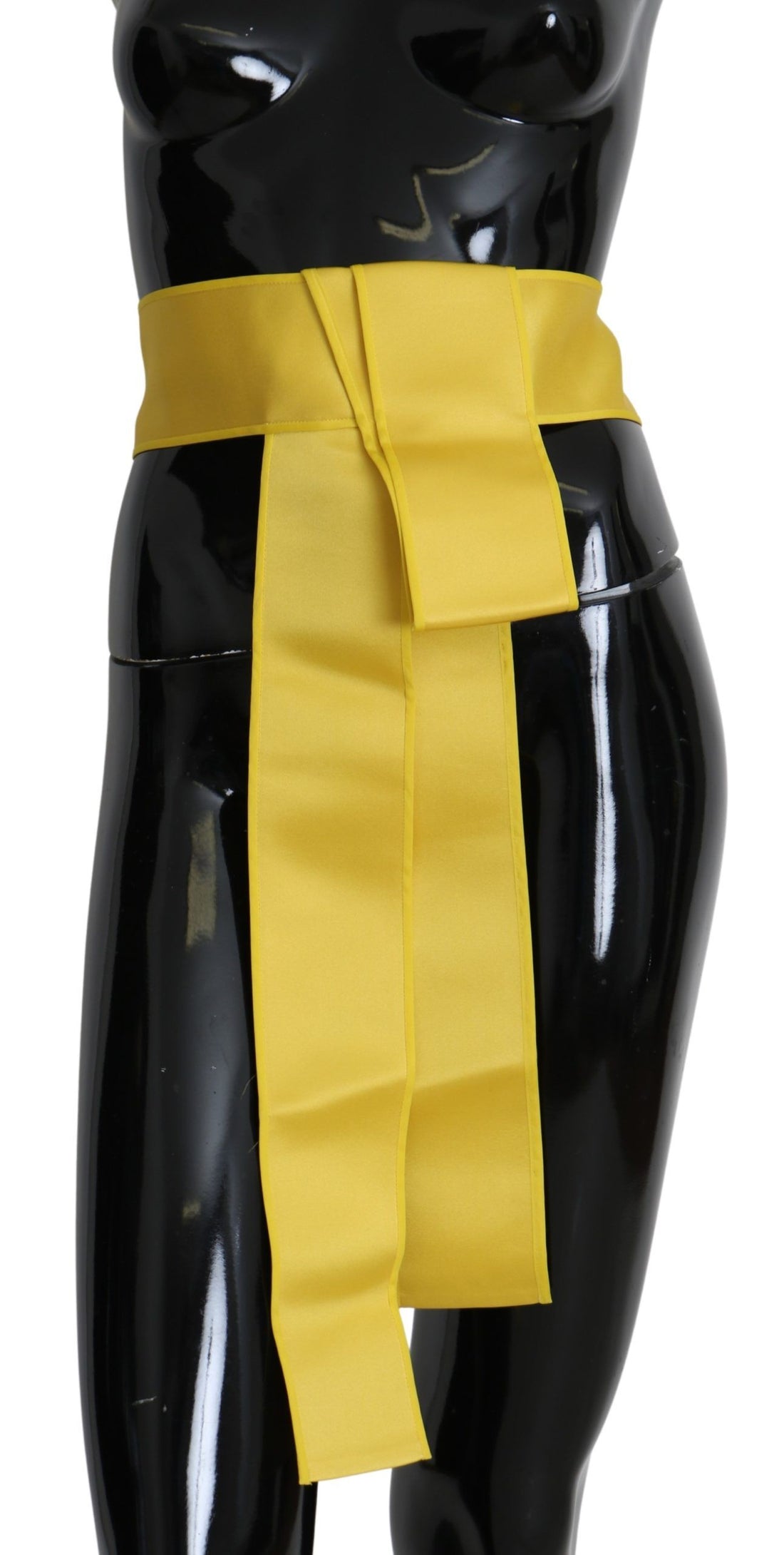 Dolce & Gabbana Yellow Wide Snap Button Closure Silk Belt - Whispers Of Wisdom Clothing
