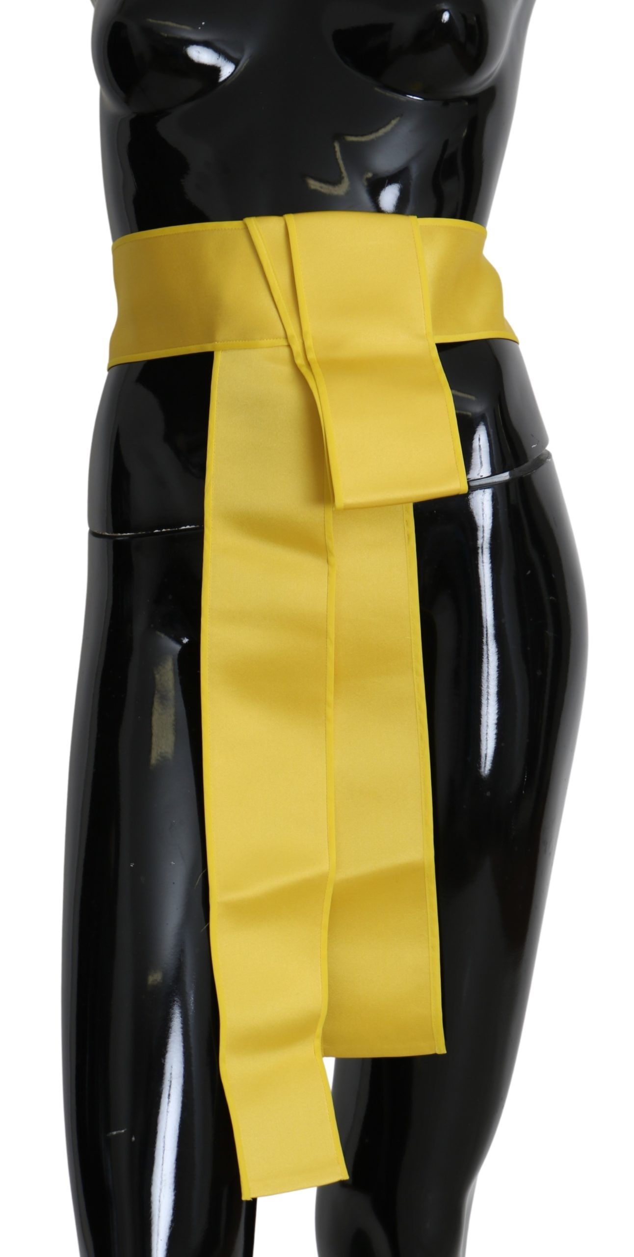 Dolce & Gabbana Yellow Wide Snap Button Closure Silk Belt - Whispers Of Wisdom Clothing