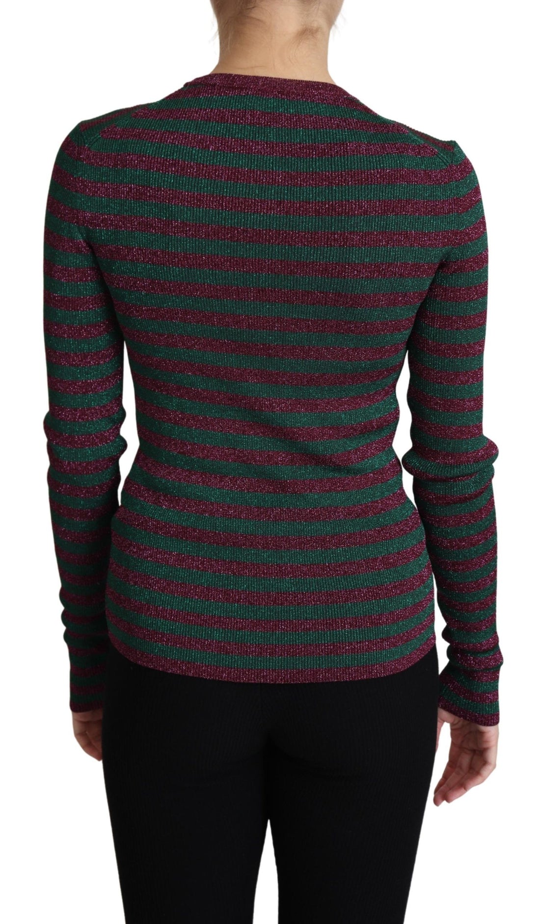 Dolce & Gabbana Multicolor Stripes Crew Neck Pullover Sweater - Whispers Of Wisdom Clothing