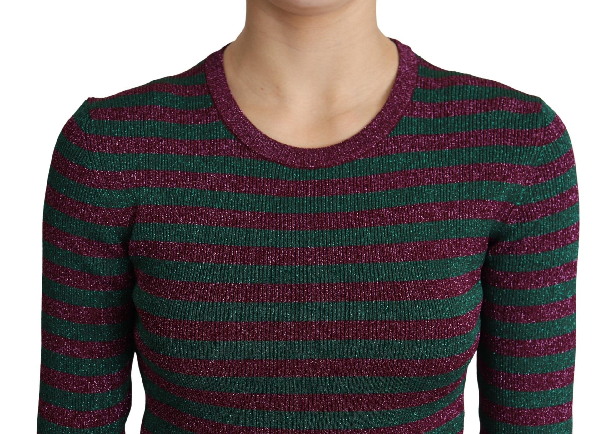 Dolce & Gabbana Multicolor Stripes Crew Neck Pullover Sweater - Whispers Of Wisdom Clothing