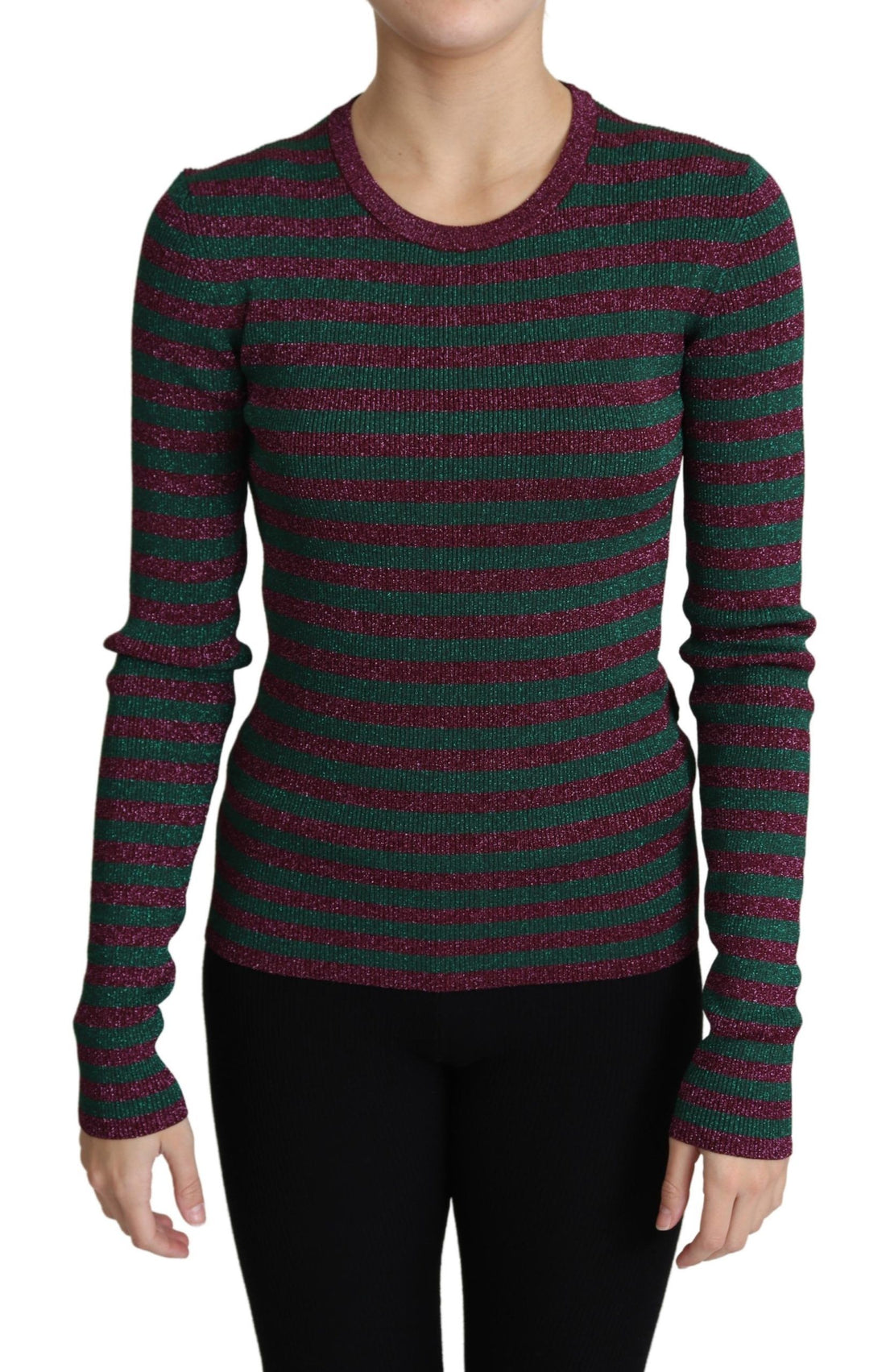 Dolce & Gabbana Multicolor Stripes Crew Neck Pullover Sweater - Whispers Of Wisdom Clothing