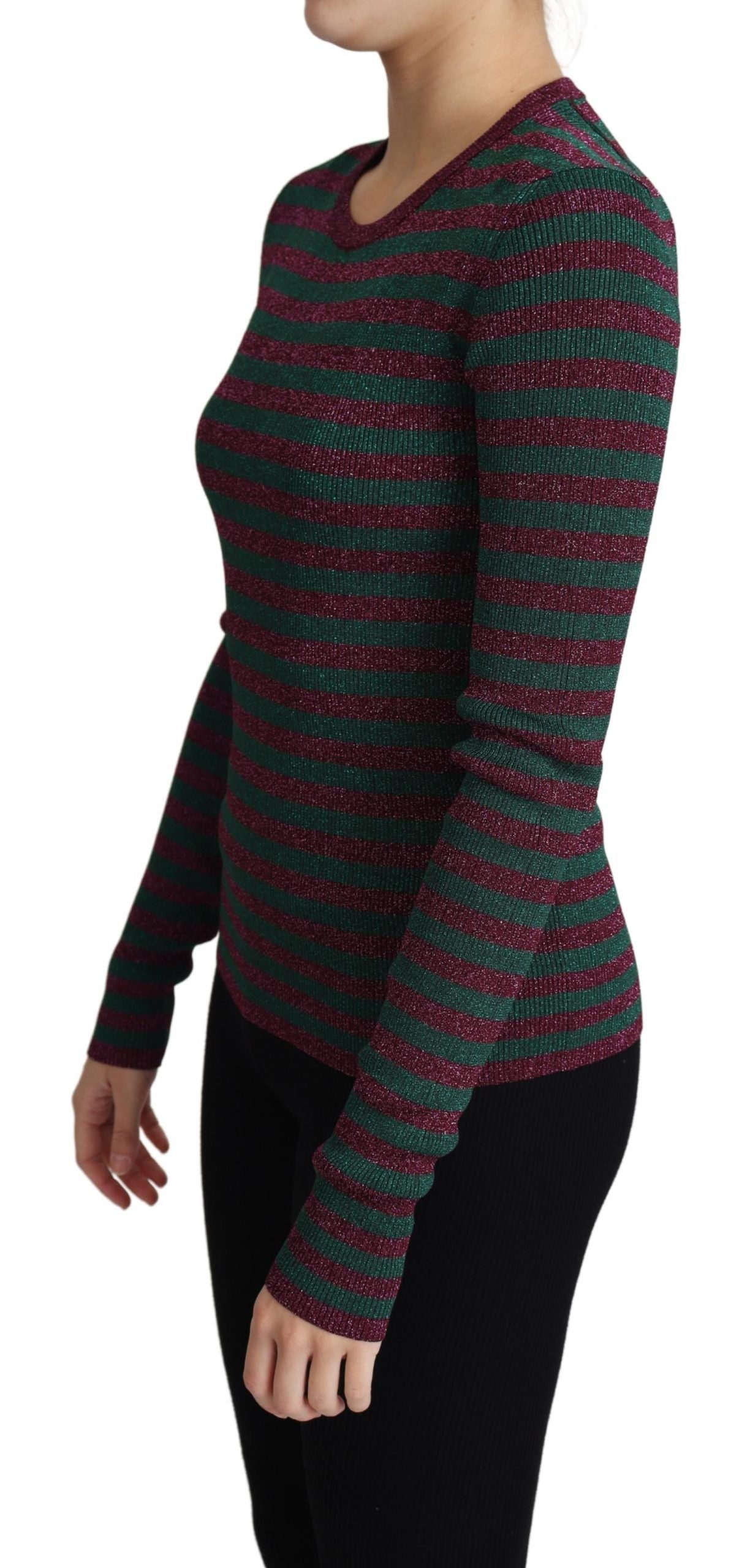 Dolce & Gabbana Multicolor Stripes Crew Neck Pullover Sweater - Whispers Of Wisdom Clothing