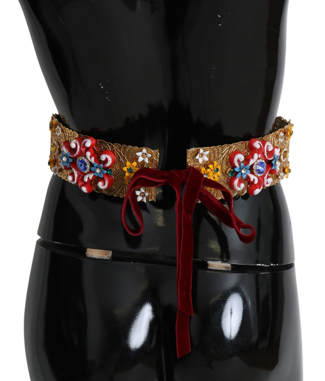Dolce & Gabbana multicolor Embellished Floral Crystal Wide Waist Belt - Whispers Of Wisdom Clothing