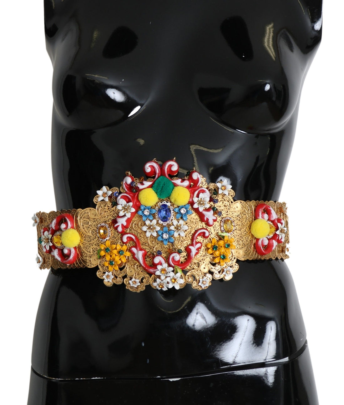 Dolce & Gabbana multicolor Embellished Floral Crystal Wide Waist Belt - Whispers Of Wisdom Clothing