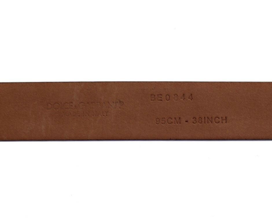 Dolce & Gabbana Purple Leather Logo Cintura Gürtel Belt - Whispers Of Wisdom Clothing