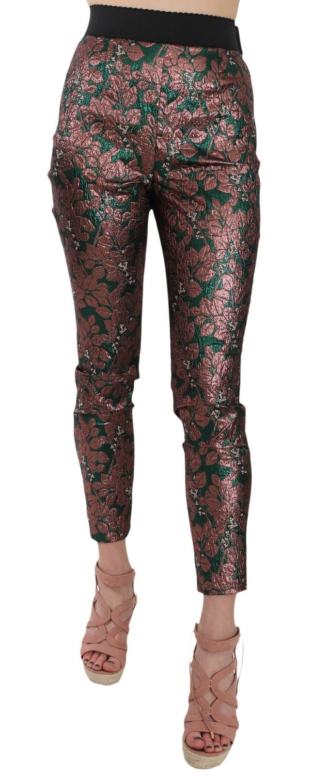 Dolce & Gabbana Multicolor Iridescent Brocade Jacquard Trousers Crop Pants - Whispers Of Wisdom Clothing