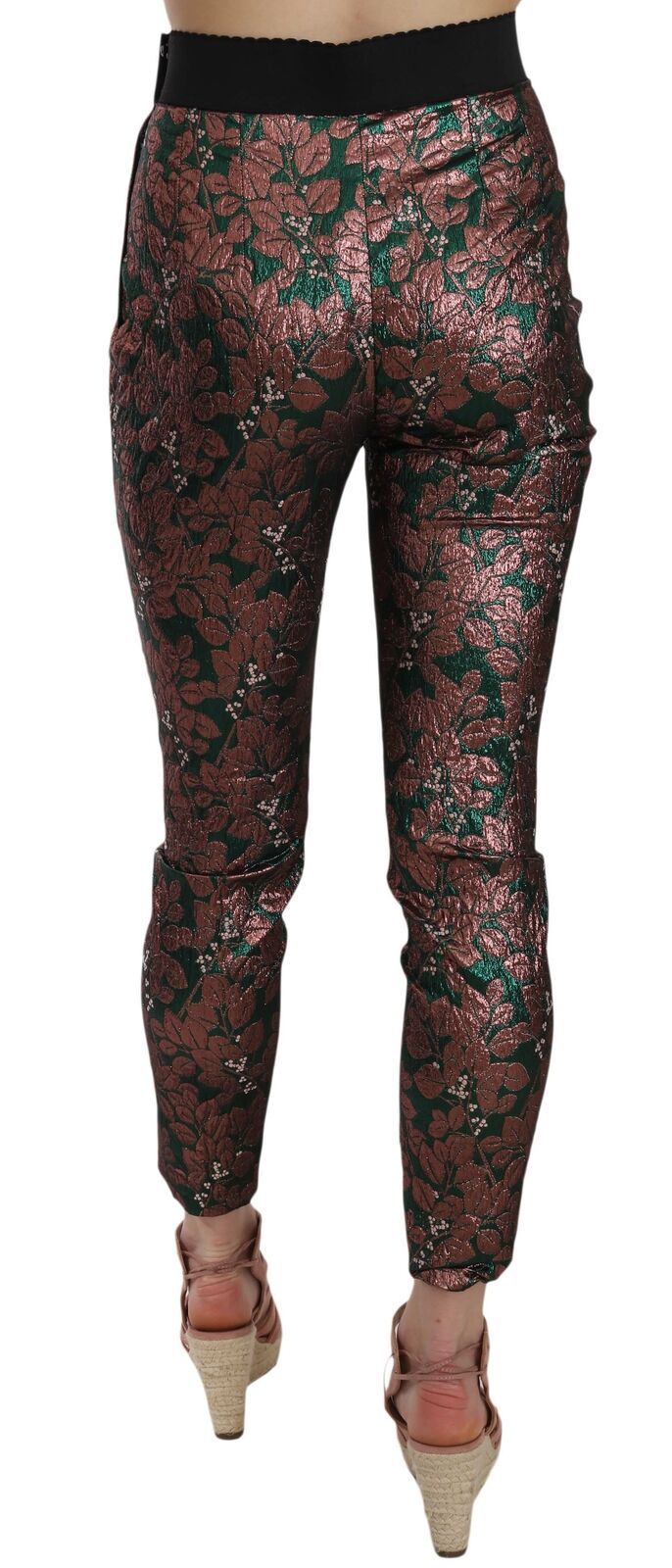 Dolce & Gabbana Multicolor Iridescent Brocade Jacquard Trousers Crop Pants - Whispers Of Wisdom Clothing