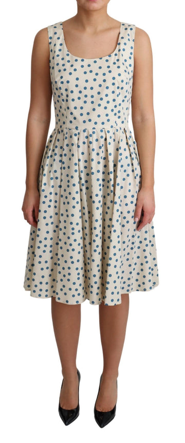 Dolce & Gabbana Beige Dotted Cotton A-Line Gown Dress
