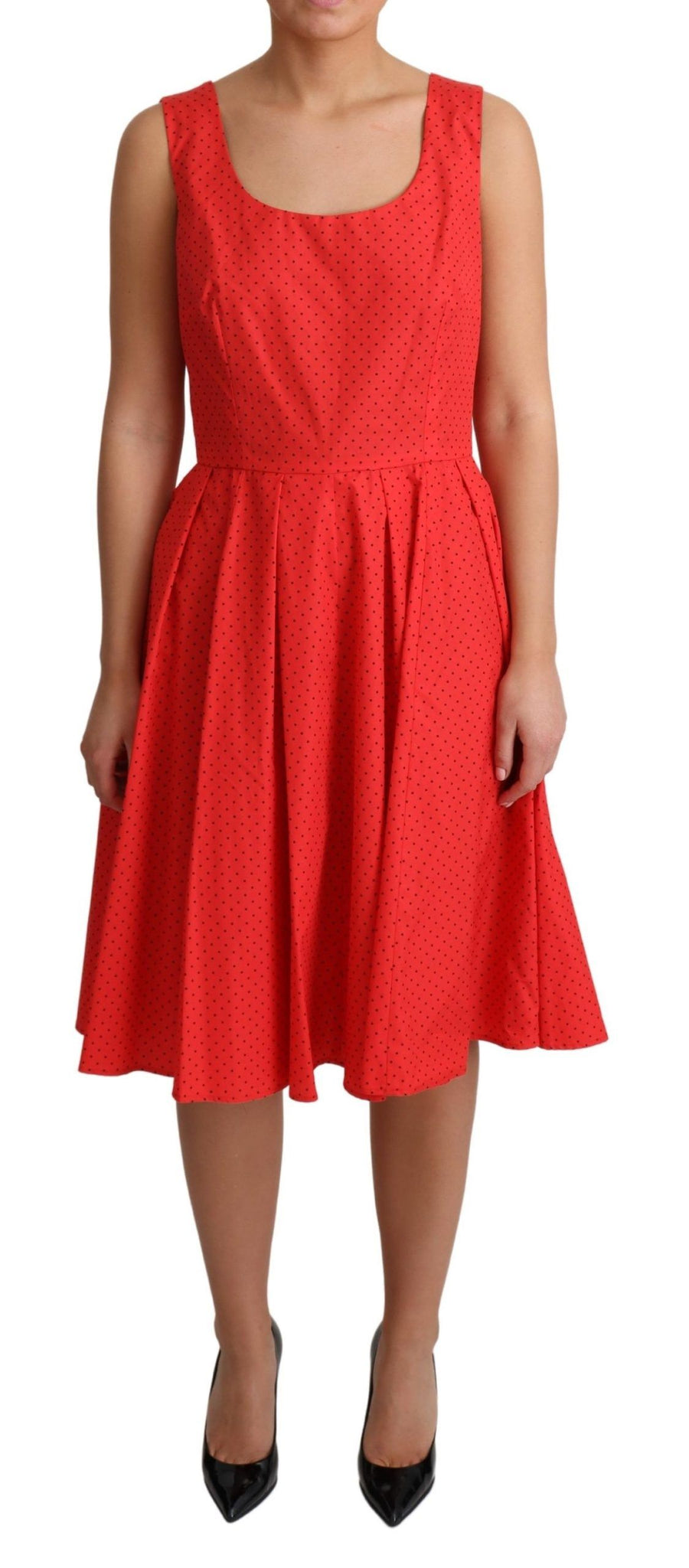 Dolce & Gabbana Red Polka Dotted Cotton A-Line  Dress - Whispers Of Wisdom Clothing