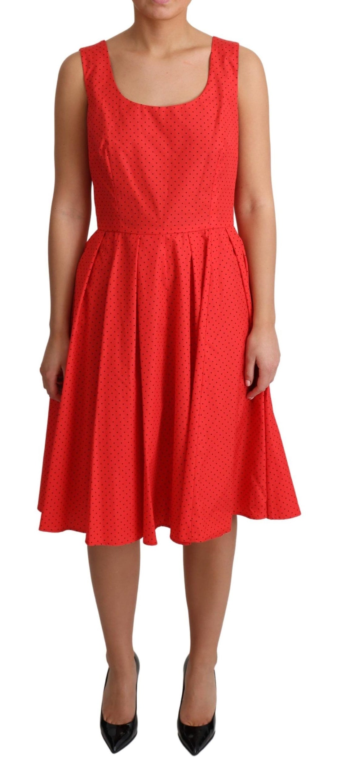 Dolce & Gabbana Red Polka Dotted Cotton A-Line  Dress - Whispers Of Wisdom Clothing