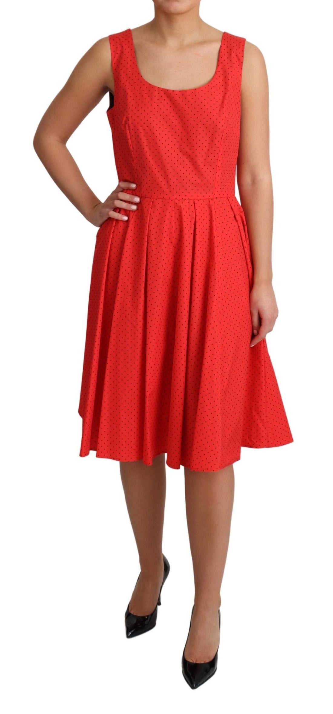 Dolce & Gabbana Red Polka Dotted Cotton A-Line  Dress - Whispers Of Wisdom Clothing