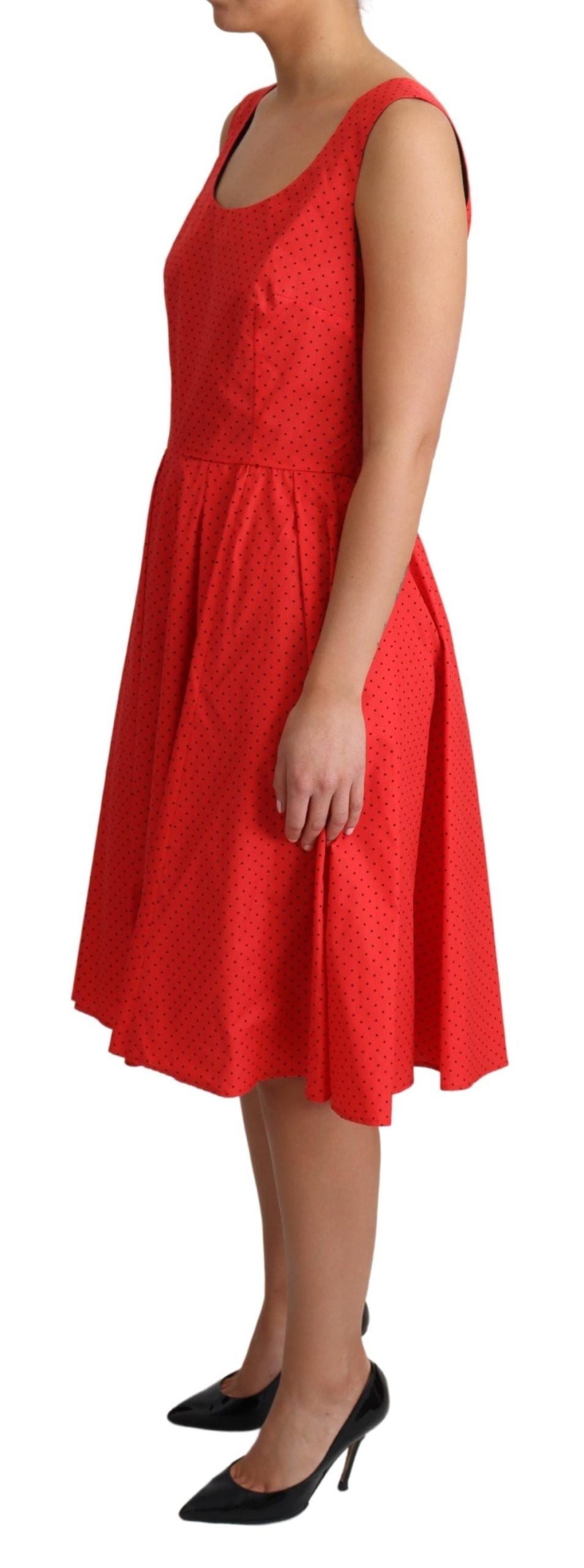 Dolce & Gabbana Red Polka Dotted Cotton A-Line  Dress - Whispers Of Wisdom Clothing