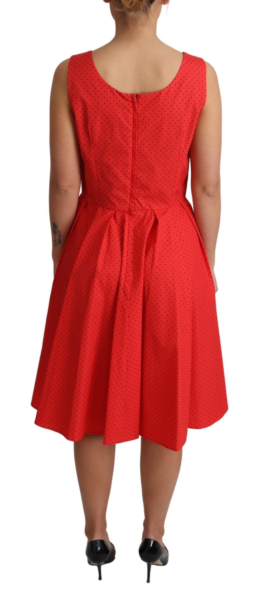 Dolce & Gabbana Red Polka Dotted Cotton A-Line  Dress - Whispers Of Wisdom Clothing
