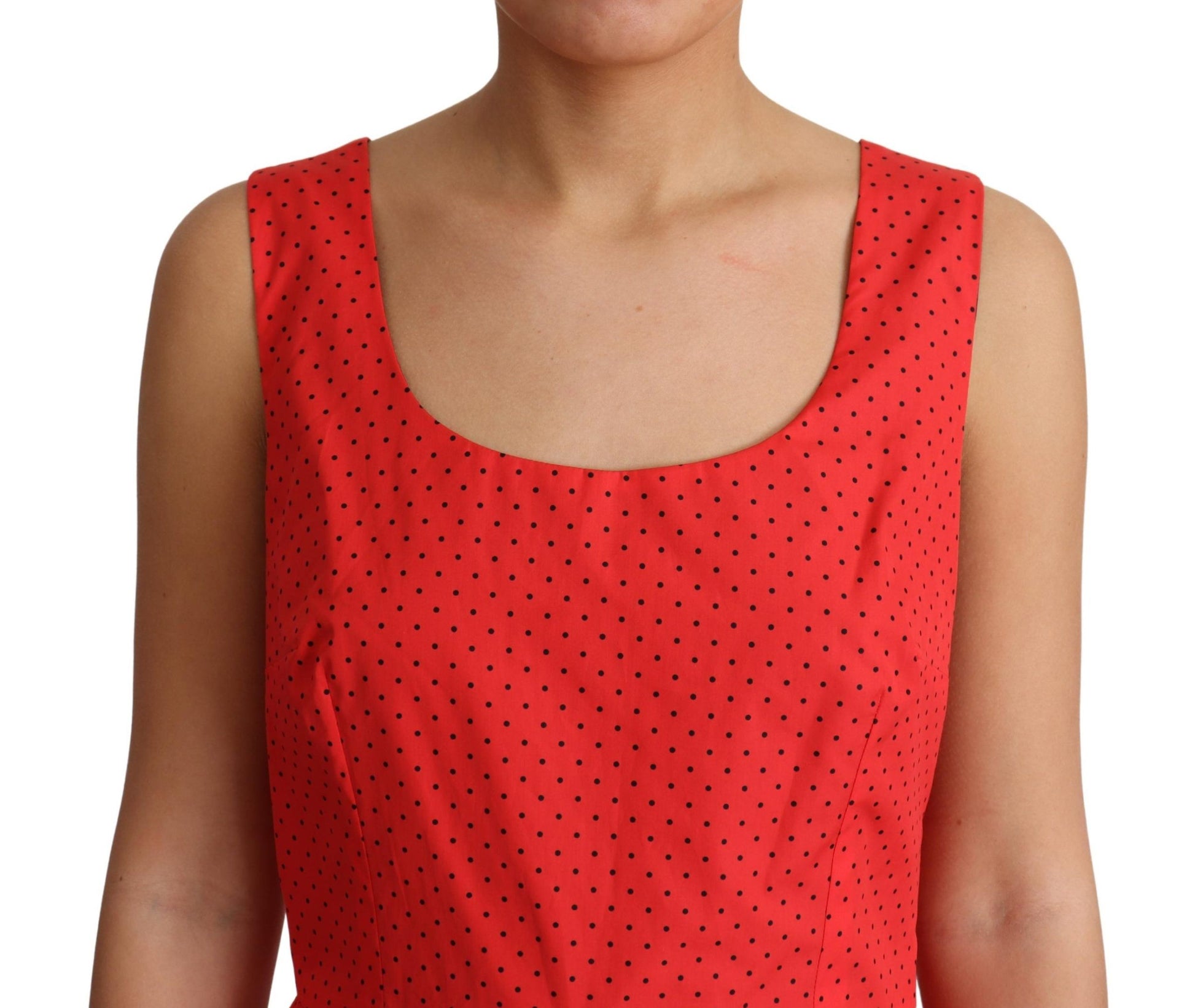 Dolce & Gabbana Red Polka Dotted Cotton A-Line  Dress - Whispers Of Wisdom Clothing