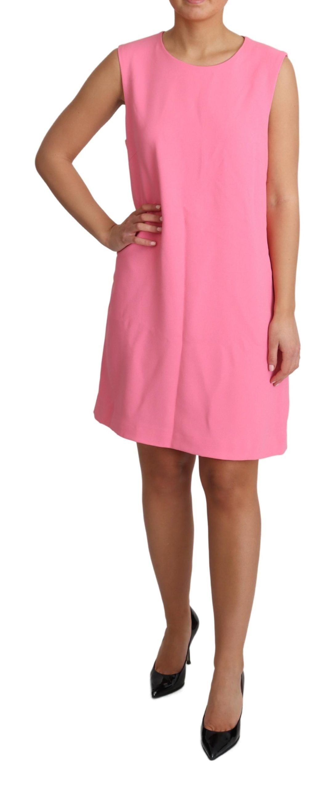 Dolce & Gabbana Pink Shift Sleeveless Knee Length Dress - Whispers Of Wisdom Clothing