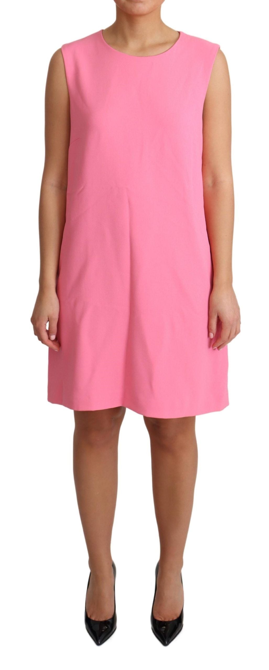 Dolce & Gabbana Pink Shift Sleeveless Knee Length Dress - Whispers Of Wisdom Clothing