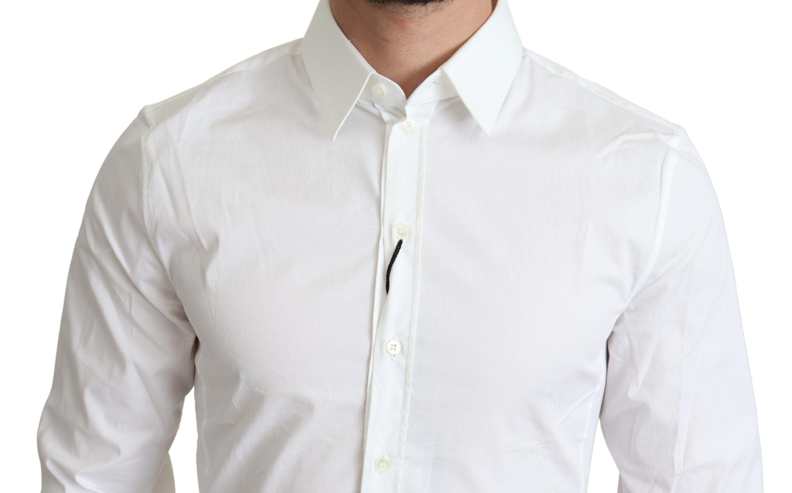 Dolce & Gabbana White Cotton Stretch Men Formal SICILIA Shirt - Whispers Of Wisdom Clothing