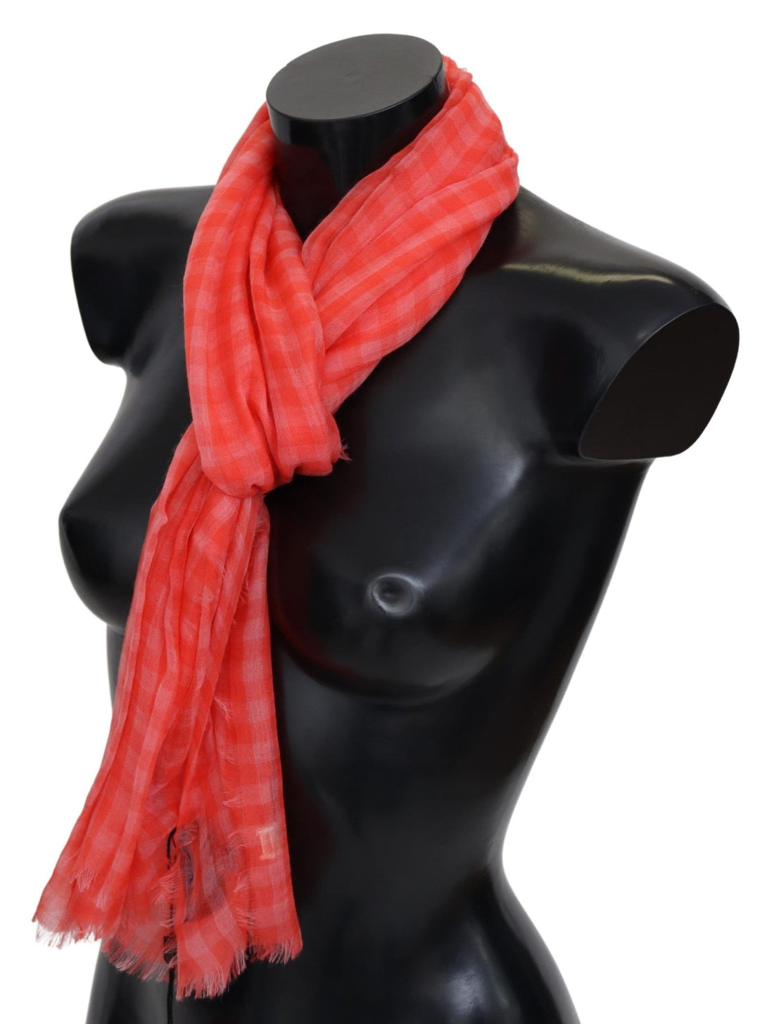Missoni Orange Check Cashmere Unisex Wrap Fringes Scarf - Whispers Of Wisdom Clothing