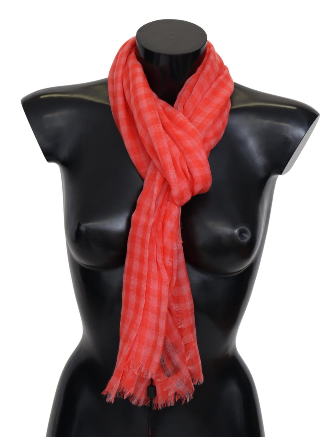 Missoni Orange Check Cashmere Unisex Wrap Fringes Scarf - Whispers Of Wisdom Clothing