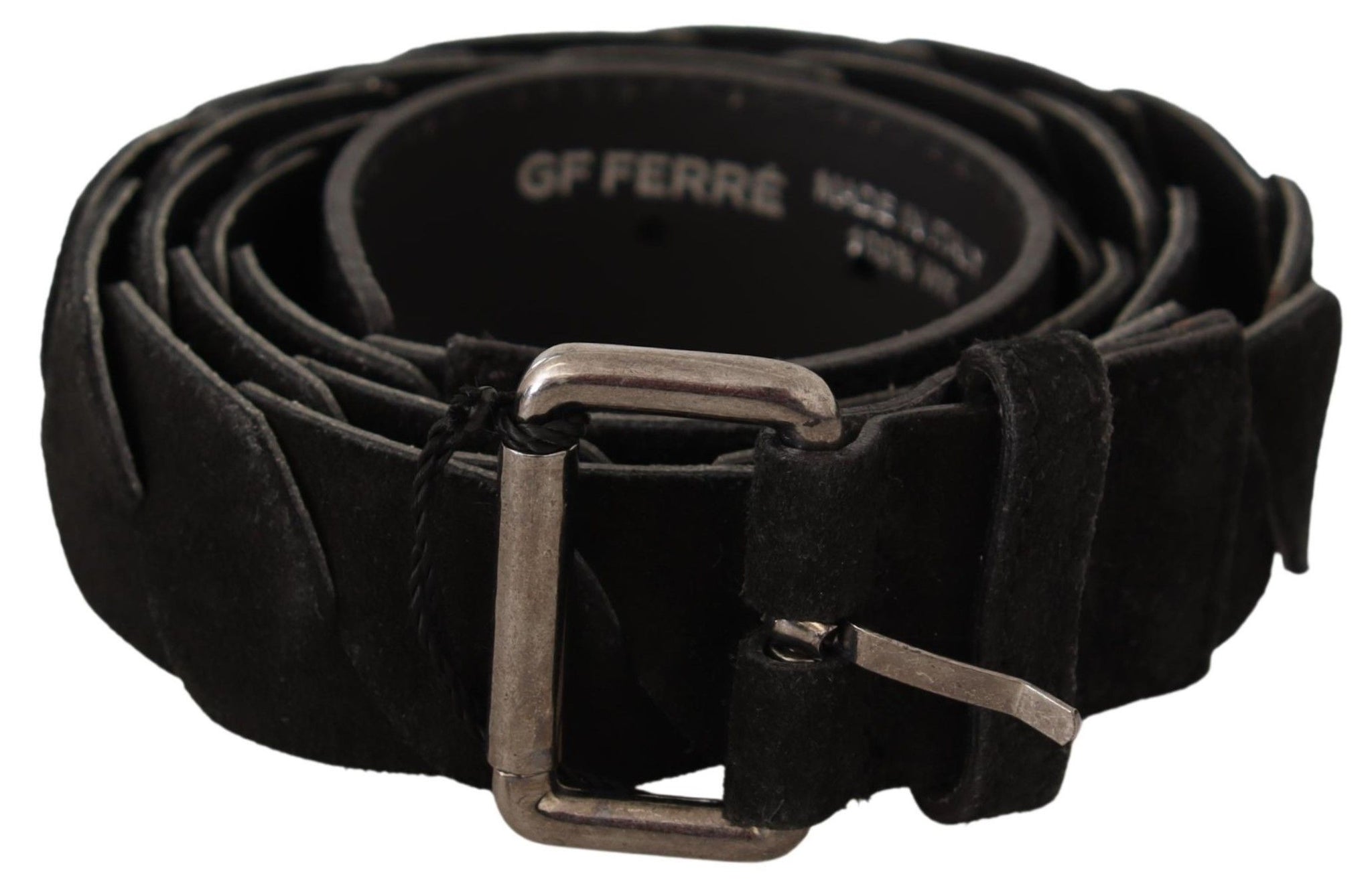 حزام خصر GF Ferre Black WX فضي اللون بإبزيم