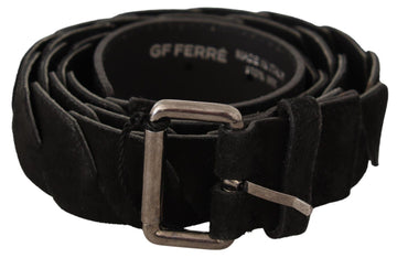 حزام خصر GF Ferre Black WX فضي اللون بإبزيم
