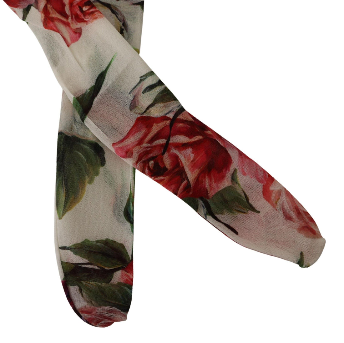 Dolce & Gabbana White Floral Print Stockings Nylon Tights - Whispers Of Wisdom Clothing