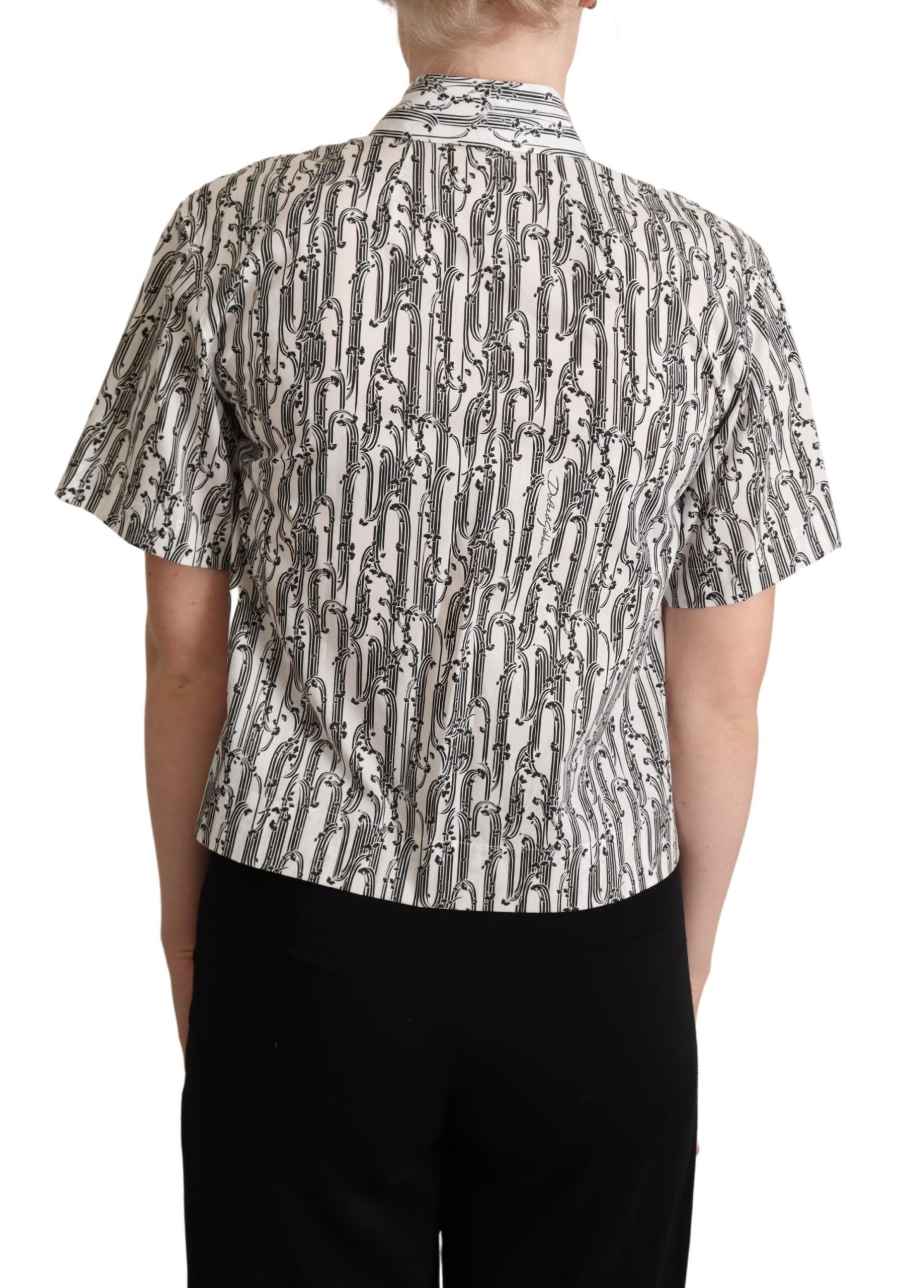 Dolce & Gabbana White Floral Collared Blouse Shirt - Whispers Of Wisdom Clothing